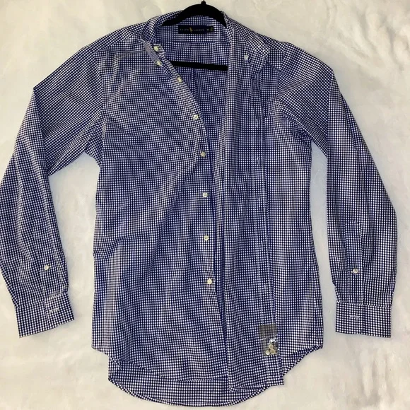 NEW Ralph Lauren Classic Fit Gingham Stretch Poplin Button Up Shirt - Picture 4 of 6